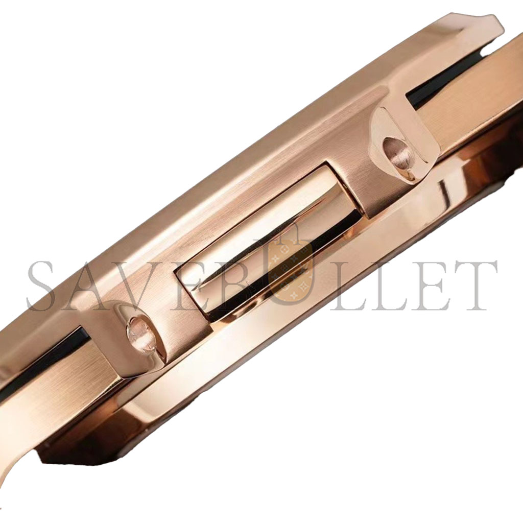 P**ek Ph**ppe rose gold black dial iced out watch 5711/1a-018